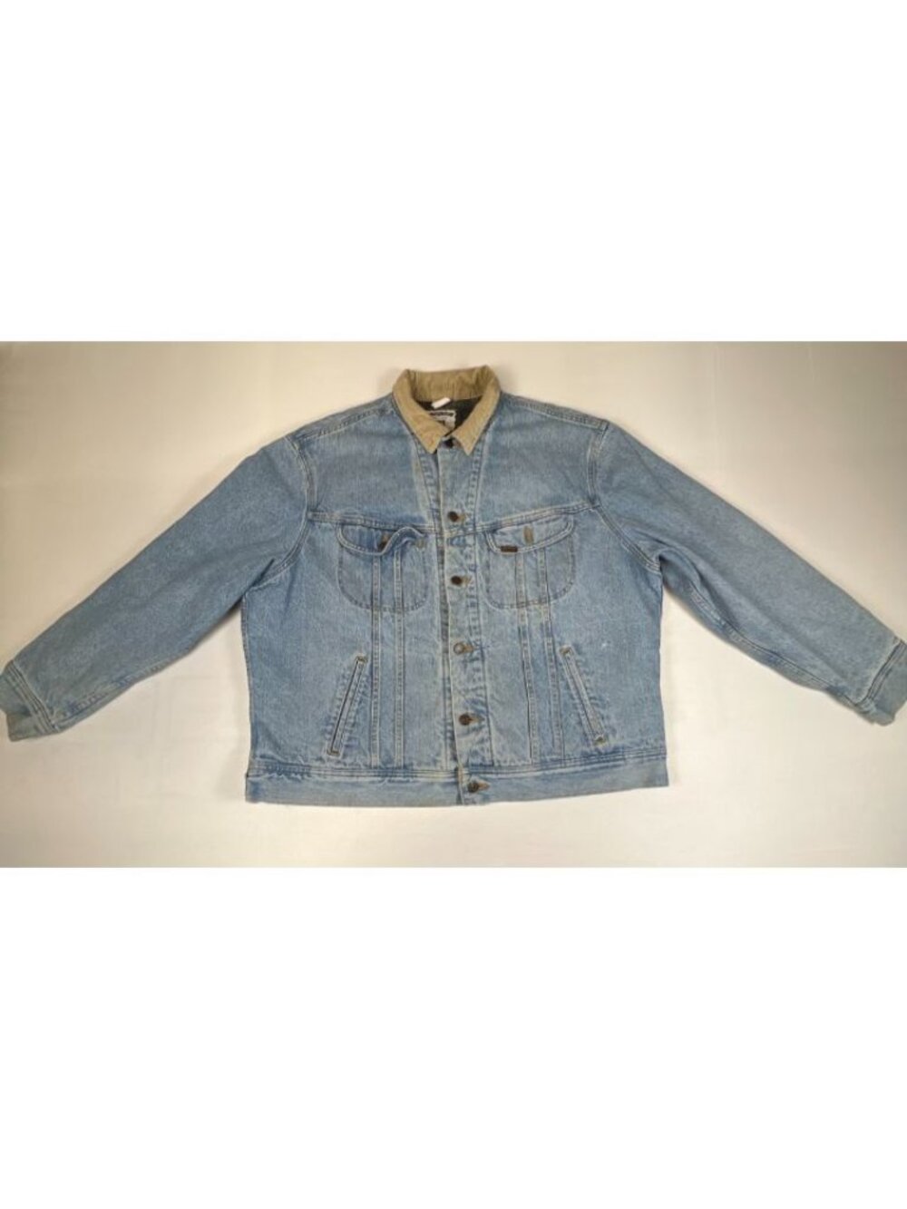 Vintage 90s Lee Blanket Lined Denim Jacket Corduroy Collar Size Large
